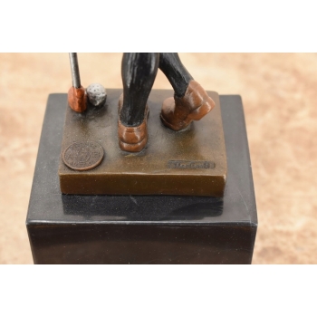 Elegancki Golfista - Golf - Figura Rzeźba z Brązu - Prezent