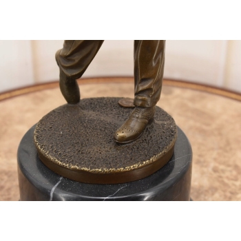 Golfista z Kijem - Golf - Figura z Brązu Rzeźba Posąg - Prezent