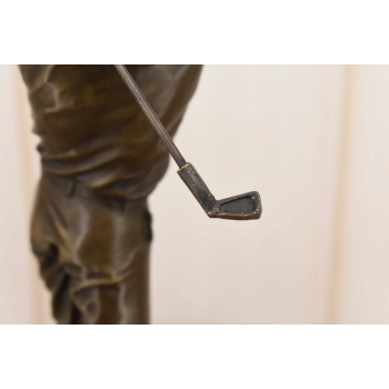 Golfista z Kijem - Golf - Figura z Brązu Rzeźba Posąg - Prezent
