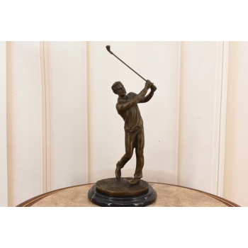 Golfista Uderzający Piłeczkę - Golf - Figura z Brązu Rzeźba Posąg - Prezent