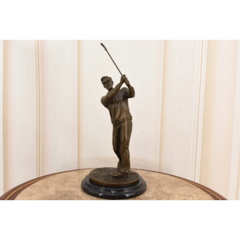 Golfista Uderzający Piłeczkę - Golf - Figura z Brązu Rzeźba Posąg - Prezent