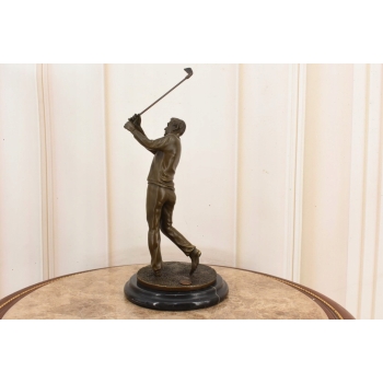 Golfista Uderzający Piłeczkę - Golf - Figura z Brązu Rzeźba Posąg - Prezent