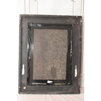 Złote Kryształowe Prostokątne Lustro - 91 x 72 cm - Drewniane Zdobiona Rama