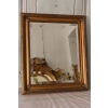 Kryształowe Prostokątne Lustro - 82 x 72 cm - Drewniane Zdobiona Złota Rama
