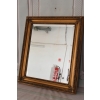 Kryształowe Prostokątne Lustro - 82 x 72 cm - Drewniane Zdobiona Złota Rama