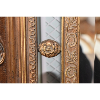 Pałacowe Złote Lustro AŻUROWE z Francji - Piękna Rama - 85 x 75 cm