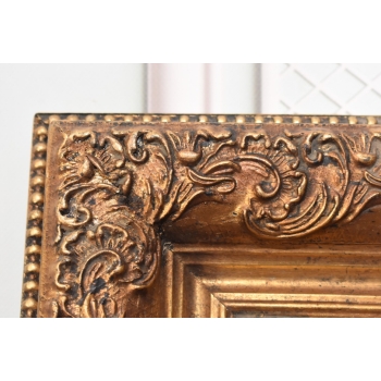 Pałacowe Złote Lustro AŻUROWE z Francji - Piękna Rama - 85 x 75 cm