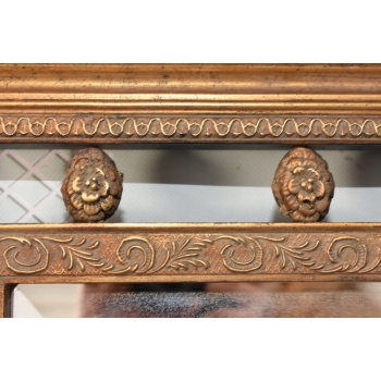 Pałacowe Złote Lustro AŻUROWE z Francji - Piękna Rama - 85 x 75 cm