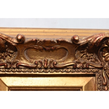 Portret Dziewczynka w Ogrodzie - Dziecko - Obraz Olejny - Złota Rama