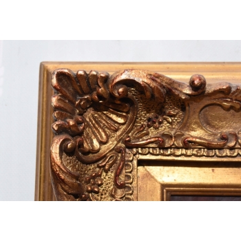 Portret Kobieta z Kwiatami we Włosach - Obraz Olejny - Złota Rama