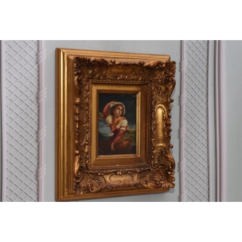 Portret Kobieta z Koszem Owoców - Obraz Olejny - Złota Rama