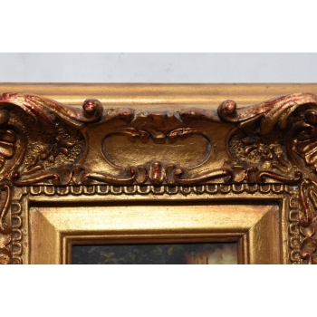 Portret Szydełkującej Dziewczyny - Kobieta - Obraz Olejny - Złota Rama