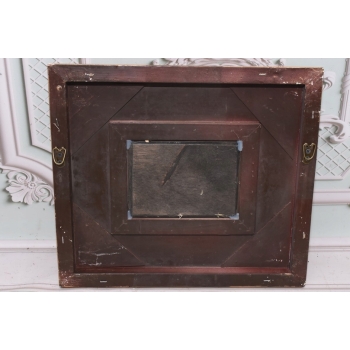 Kotki Przy Sznurku - Dwa Małe Koty Kocury - Obraz Olejny Złoto Czarna Rama