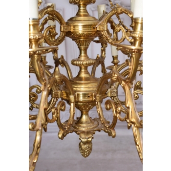 Królewski Gigant Żyrandol z Brązu + Lampa 78 cm