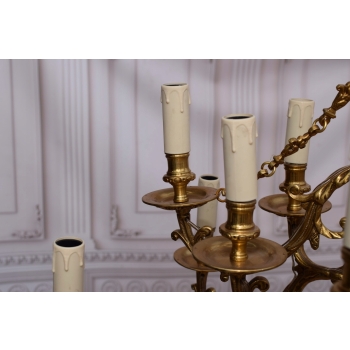 Królewski Gigant Żyrandol z Brązu + Lampa 78 cm