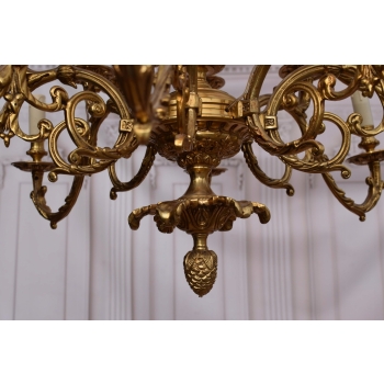 Królewski Gigant Żyrandol z Brązu + Lampa 78 cm