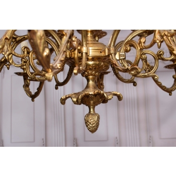 Królewski Gigant Żyrandol z Brązu + Lampa 78 cm