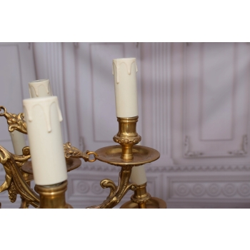 Królewski Gigant Żyrandol z Brązu + Lampa 78 cm