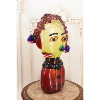Szkło Murano Style GLASS - Dama Abstrakcja - Twarz Figura ze Szkła 60cm