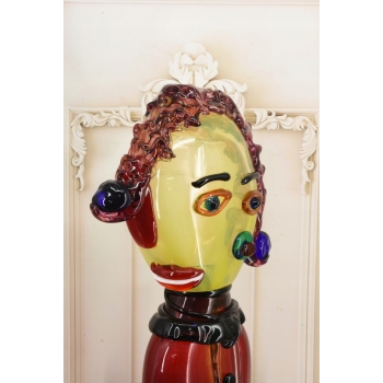 Szkło Murano Style GLASS - Dama Abstrakcja - Twarz Figura ze Szkła 60cm