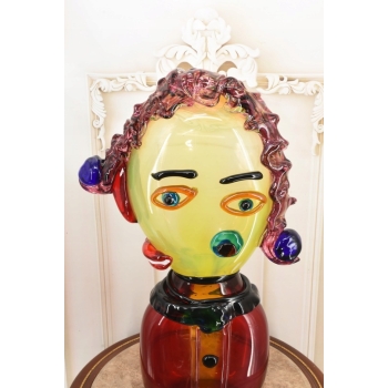 Szkło Murano Style GLASS - Dama Abstrakcja - Twarz Figura ze Szkła 60cm