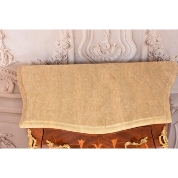 Piękna Drewniana Brzuchata Komoda Blat Marmur - Intarsje Ludwik - Szafka