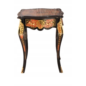Pałacowy Stolik Stół Boulle - Drewno + Brąz - Pomocnik