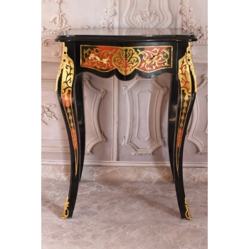 Pałacowy Stolik Stół Boulle - Drewno + Brąz - Pomocnik