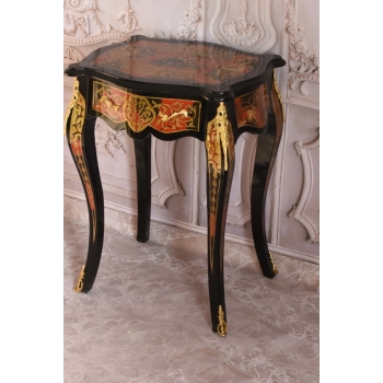 Pałacowy Stolik Stół Boulle - Drewno + Brąz - Pomocnik