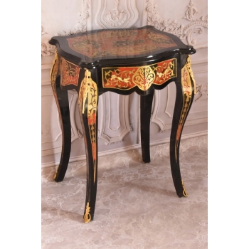 Pałacowy Stolik Stół Boulle - Drewno + Brąz - Pomocnik