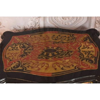 Pałacowy Stolik Stół Boulle - Drewno + Brąz - Pomocnik