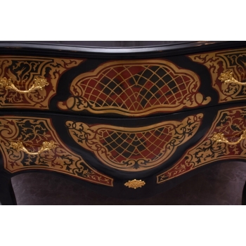 Komoda Szafa Boulle - Liczne Zdobienia Drewno + Brąz - UNIKAT