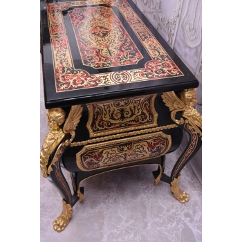 Królewska Komoda Szafa Boulle - Liczne Zdobienia Drewno + Brąz - UNIKAT