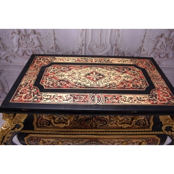 Królewska Komoda Szafa Boulle - Liczne Zdobienia Drewno + Brąz - UNIKAT