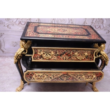 Królewska Komoda Szafa Boulle - Liczne Zdobienia Drewno + Brąz - UNIKAT