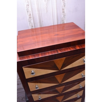 Drewniana Komoda Art Deco - 5 Szuflad - Regał Pomocnik - Szafka Unikat