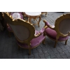 Barokowy Komplet Wypoczynkowy Wypoczynek w Kwiaty - Sofa + 4 Fotele + Stół