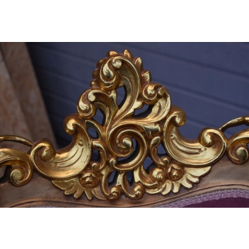 Barokowy Komplet Wypoczynkowy Wypoczynek w Kwiaty - Sofa + 4 Fotele + Stół