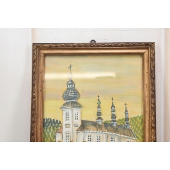 Nikifor Krynicki - Pejzaż - KRYNICA ZDRÓJ - Stary Obraz - Akwarela Ołówek