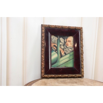 TAMARA De Łempicka - Portret Kobiety W BUGATTI - STARY Obraz Olejny