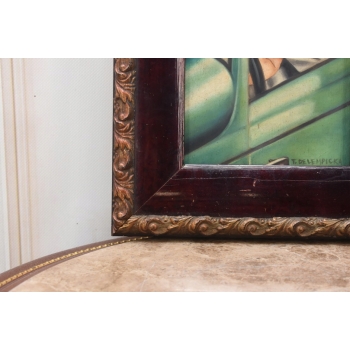 TAMARA De Łempicka - Portret Kobiety W BUGATTI - STARY Obraz Olejny