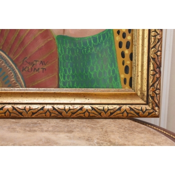 Gustav Klimt - Portet Damy z Wachlarzem - Stary Obraz Olejny