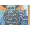 Beksiński - Pastel na Kartonie - STEAMPUNK Stary Obraz - Abstrakcja