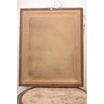Beksiński - Pastel na Kartonie - STEAMPUNK Stary Obraz - Abstrakcja