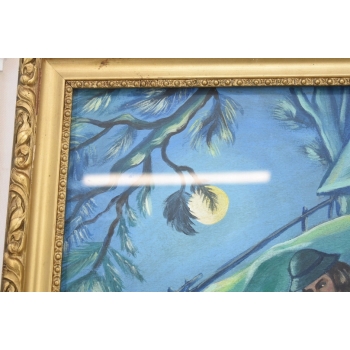 Zofia Stryjeńska - Hucuł i Hucułka ZAKOCHANI - Stary Portret Obraz Olejny