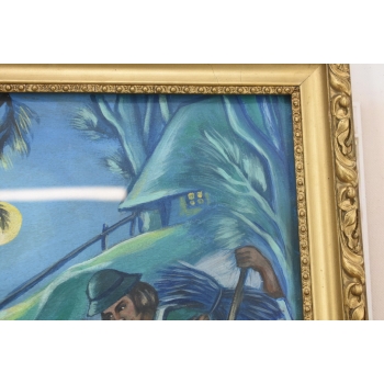 Zofia Stryjeńska - Hucuł i Hucułka ZAKOCHANI - Stary Portret Obraz Olejny