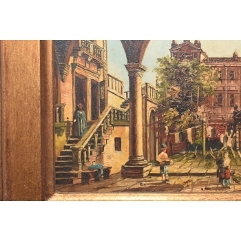 Włoska Architektura - Wenecja - Obraz Olejny - Piękna Rama