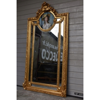 Złote Lustro - 210 x 107 cm + Obraz Arystokratka