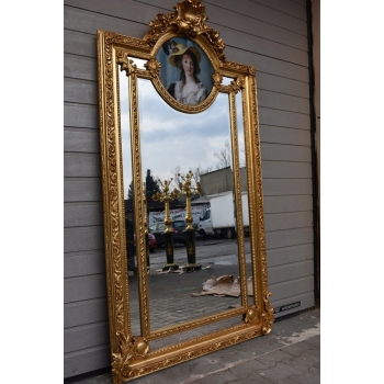 Złote Lustro - 210 x 107 cm + Obraz Arystokratka