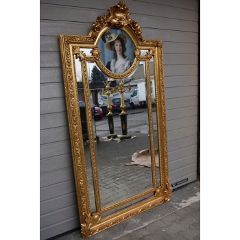 Złote Lustro - 210 x 107 cm + Obraz Arystokratka